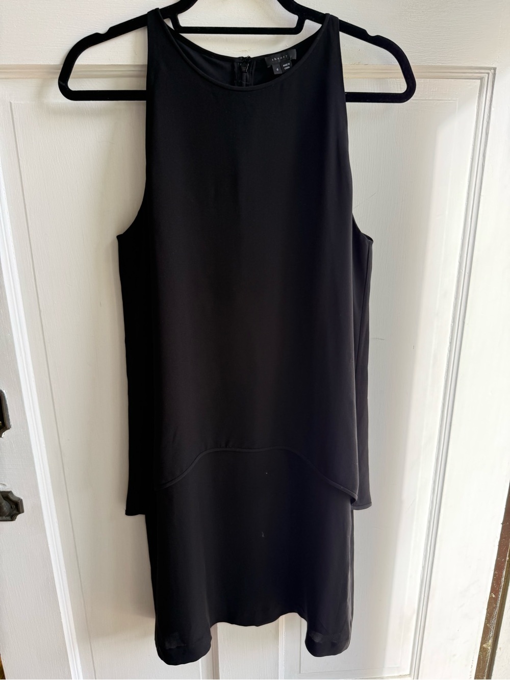 Classic Black Silk Tiered Sleeveless Layered Dress